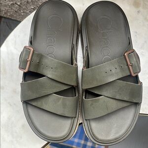 Chaco Forest Green Slide Sandals